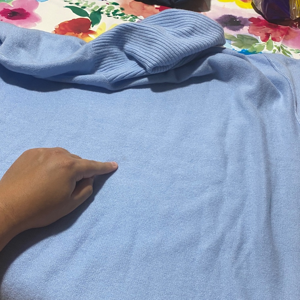 Free People Addie Cashmere Turtleneck Sweater In Arctic Blue XS FLAWED - Picture 4 of 8